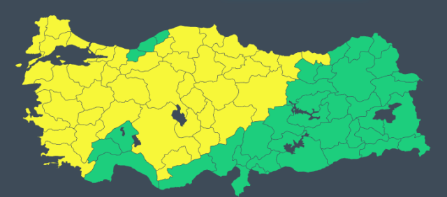 43 ile sarı kodlu uyarı yapıldı! Fırtına çok şiddetli olacak