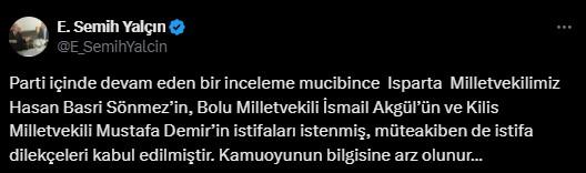 MHP'de İstifa Depremi: Üç Milletvekilinin İstifaları Kabul Edildi