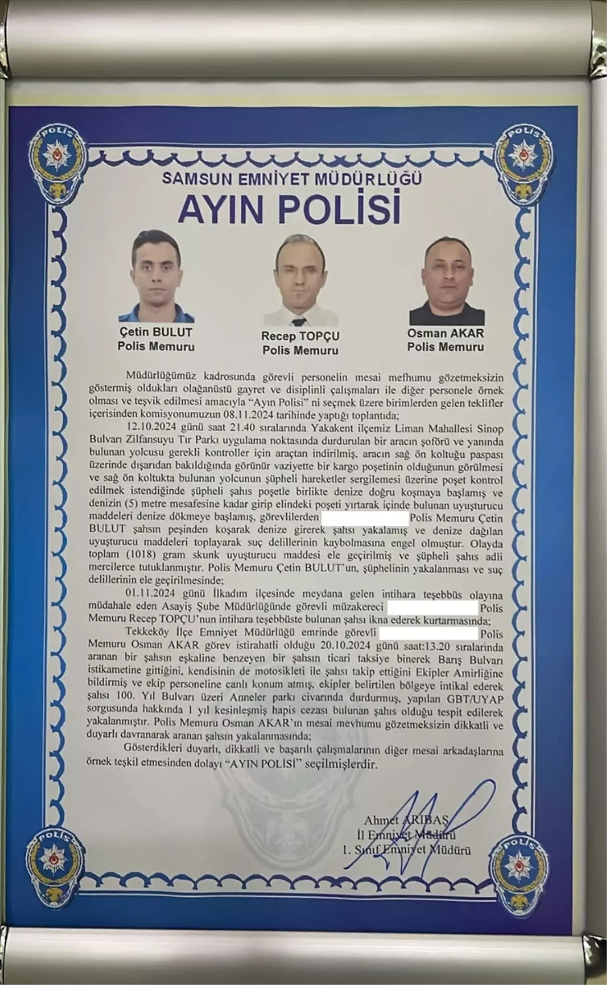 Firariyi Takip Eden Polis Ayın Polisi Seçildi