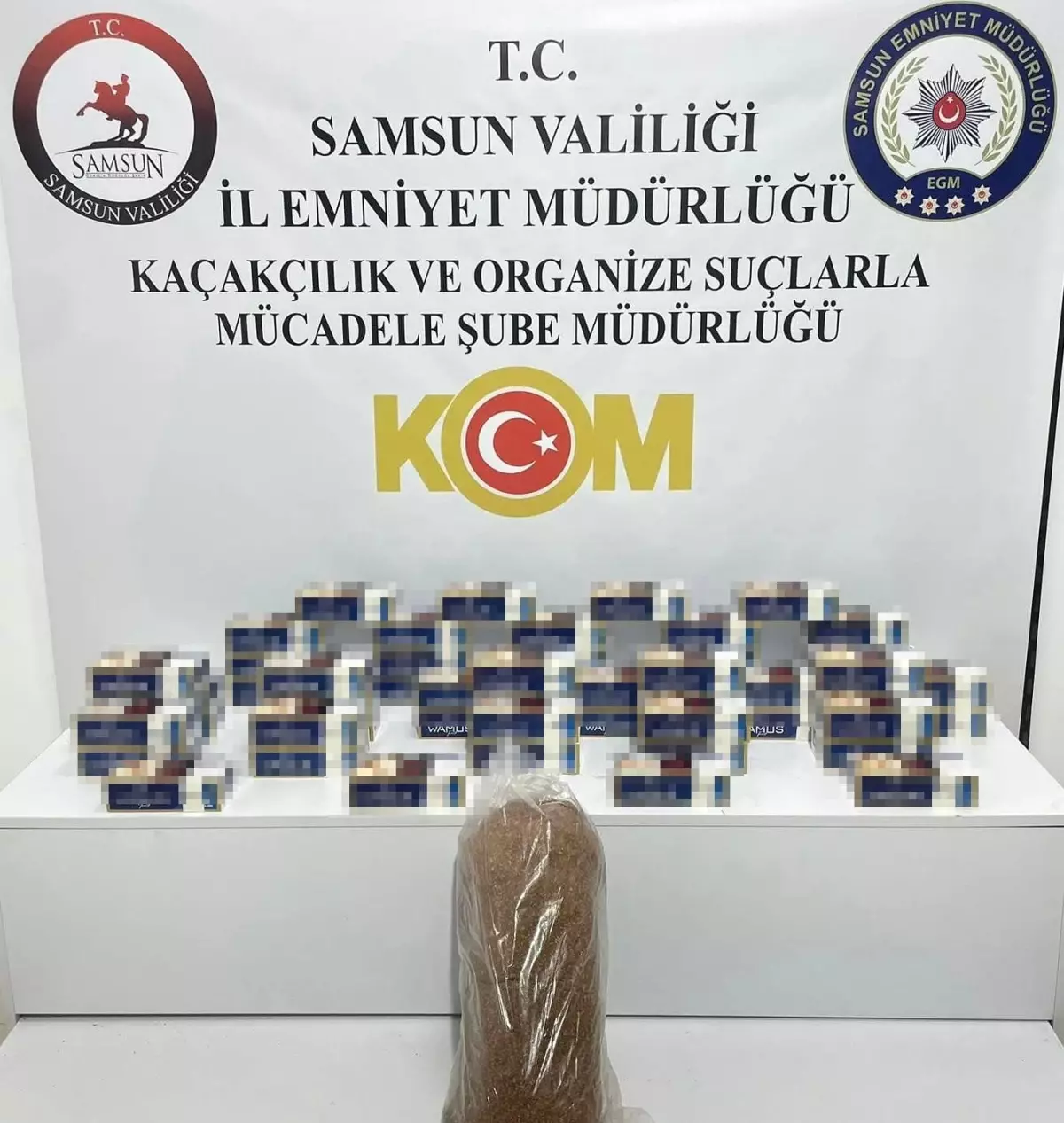 Samsun\'da Kaçak Makaron ve Tütün Ele Geçirildi