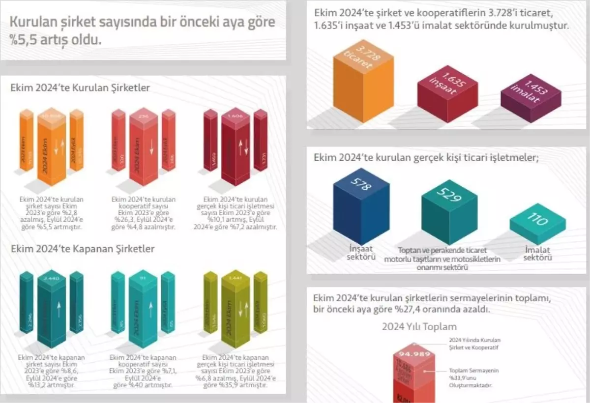 Ekim 2024\'te Kurulan Şirket Sayısında Artış