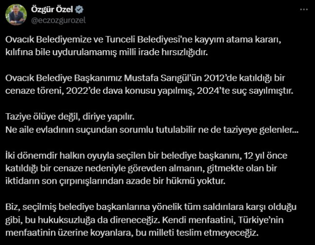 Kayyum kararının ardından harekete geçen CHP, 414 belediye başkanını Ankara'ya çağırdı