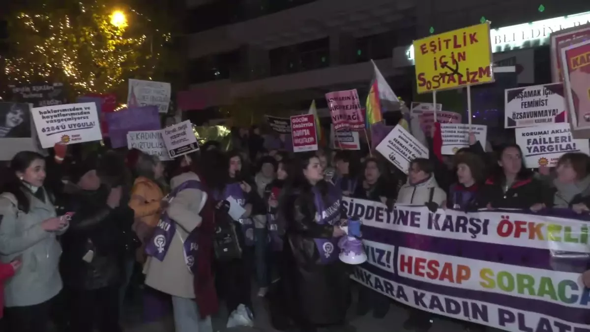 Ankara\'da Kadına Şiddet Protestosu