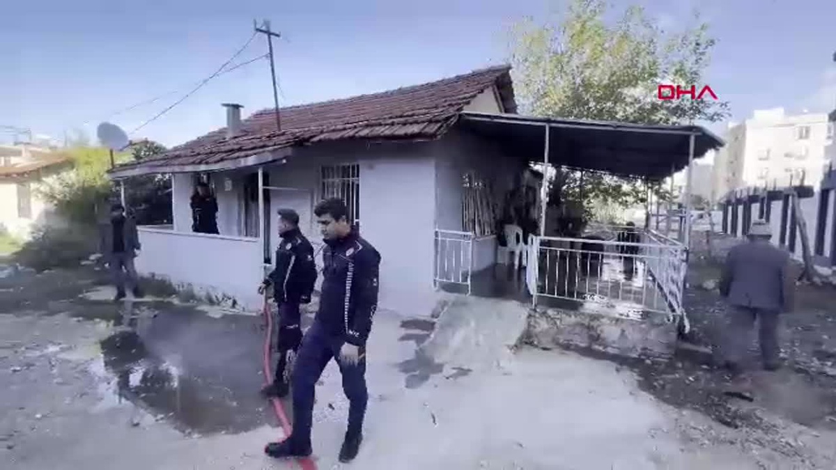 Antalya\'da Yangında Mahsur Kalan Köpek Kurtarıldı