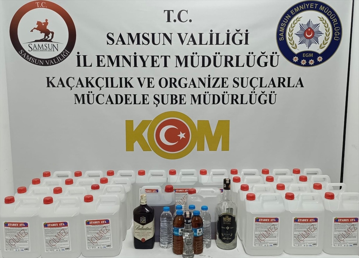 Samsun\'da Kaçak Alkol Operasyonu: 130 Litre Ele Geçirildi