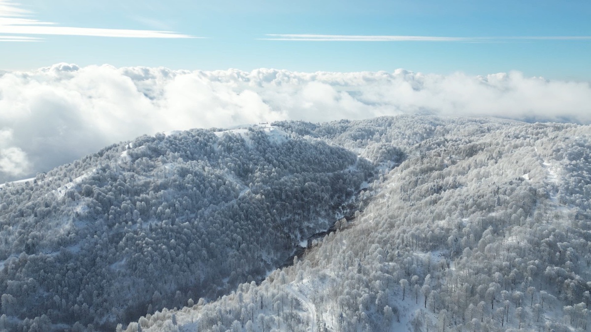 Kartepe\'de Kar Yağışı ve Dronla Görüntüleme