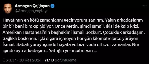 Amerikan Hastanesi Başhekimi İsmail Bozkurt hayatını kaybetti