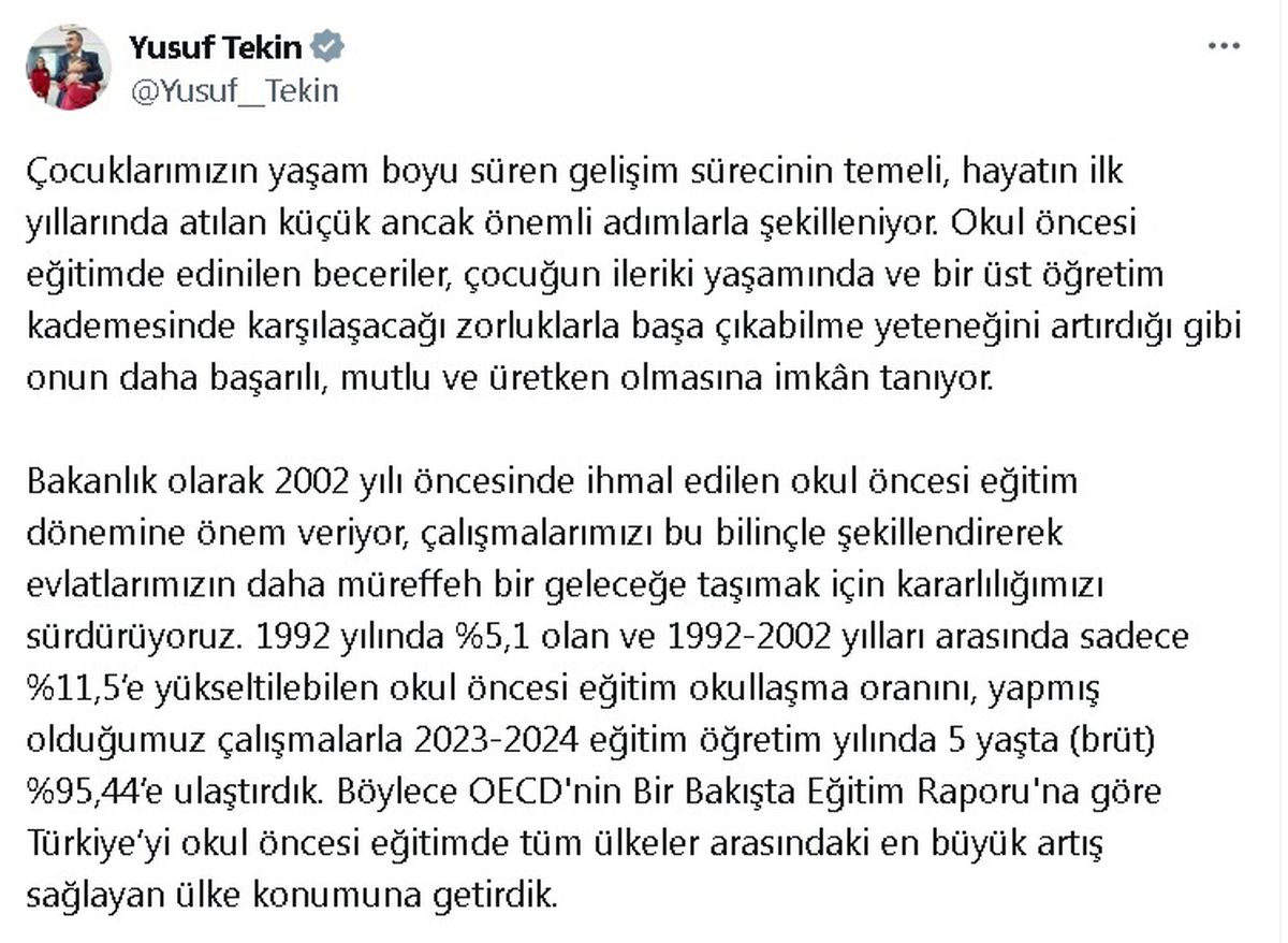 Türkiye, Okul Öncesi Eğitimde En Büyük Artışı Sağladı