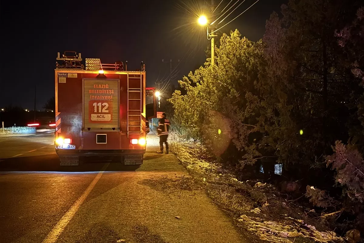 Elazığ\'da Ağaçlara Çarpan Otomobilde 4 Yaralı