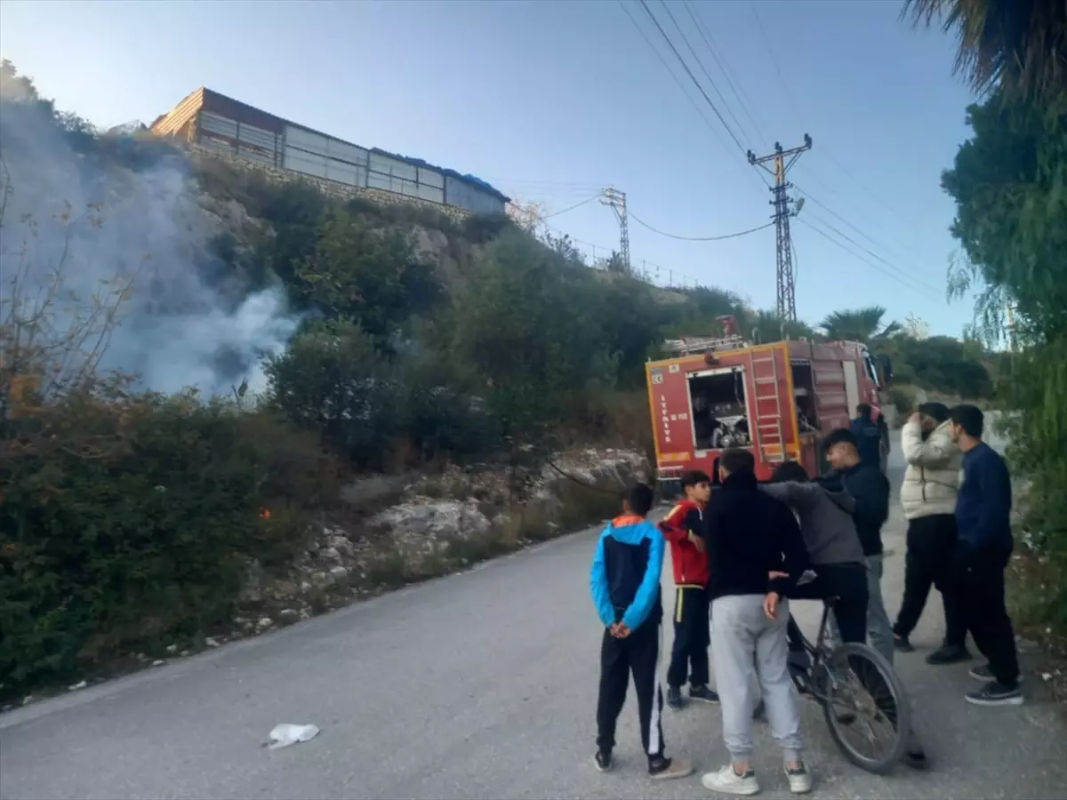 Samandağ\'da Bahçe Yangını Kontrol Altında