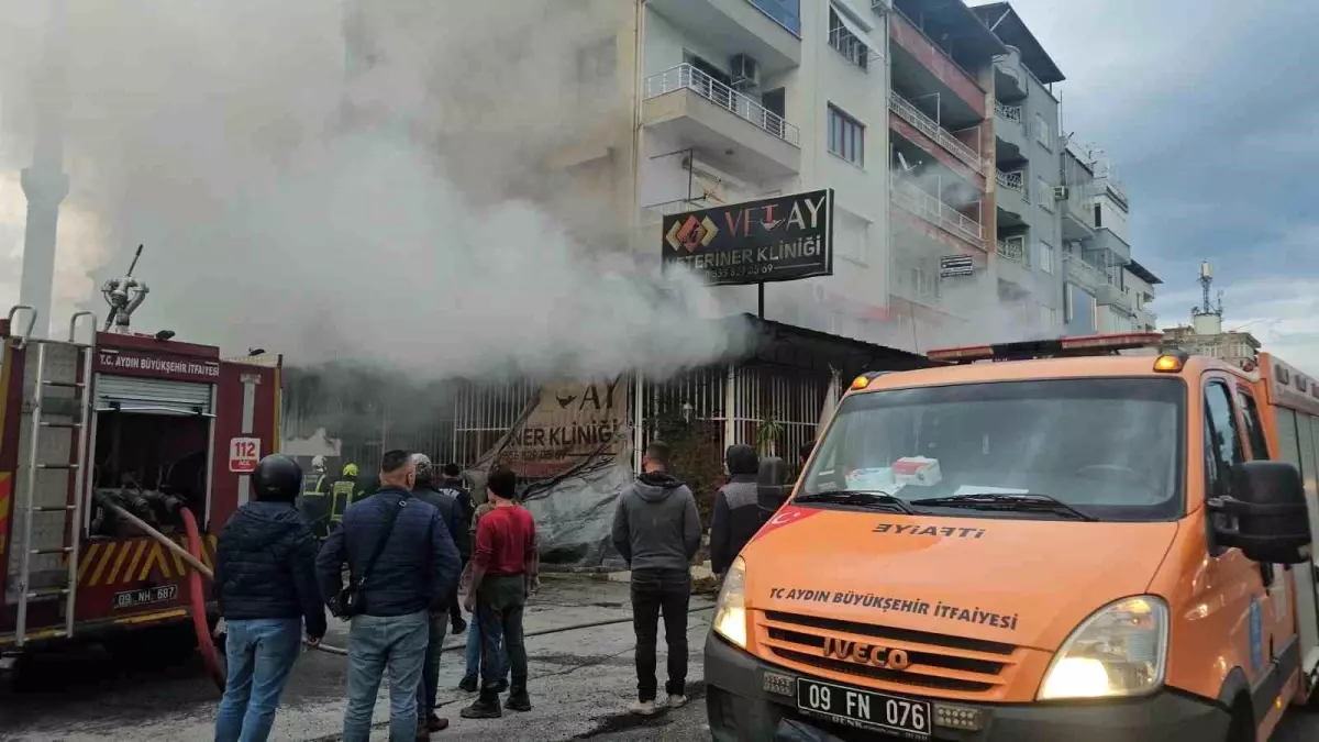 Nazilli\'de Veteriner Kliniğinde Yangın: 4 Kişi ve Hayvanlar Dumandan Etkilendi