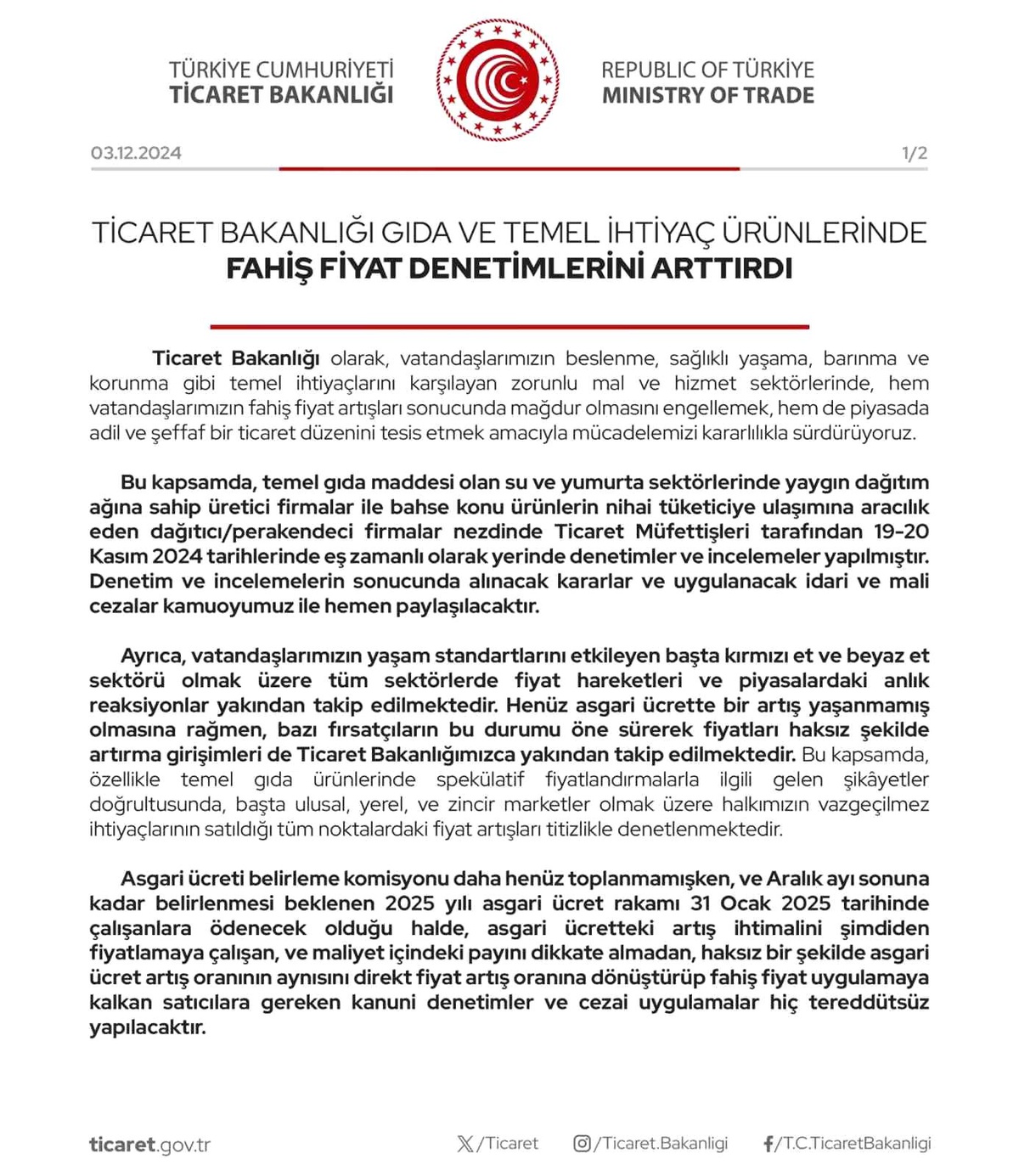 Fahiş Fiyat Denetimleri Arttı