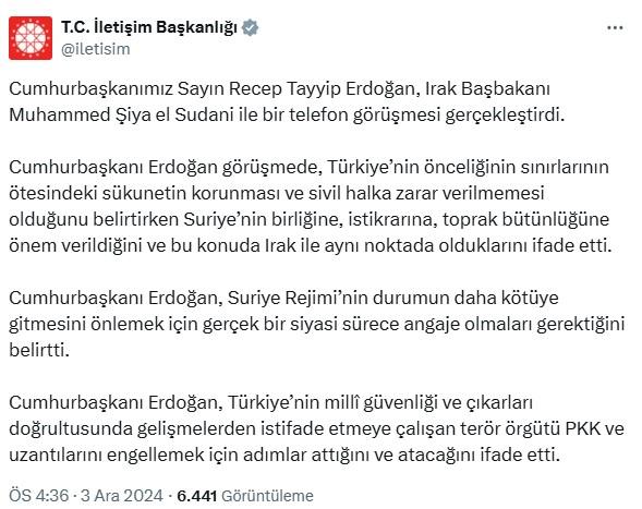 Irak Başbakanı ile görüşen Erdoğan'dan Esad'a 'siyasi süreç' çağrısı