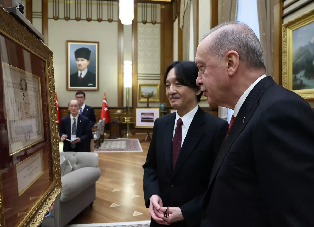 Cumhurbaşkanı Erdoğan, Japonya Veliaht Prensi Fumihito\'yu kabul etti (2)