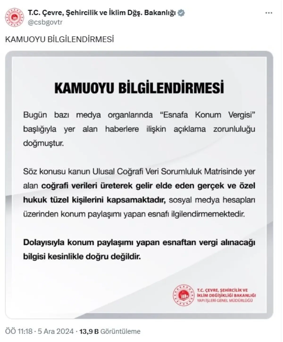Esnafa Konum Vergisi Gelmeyecek