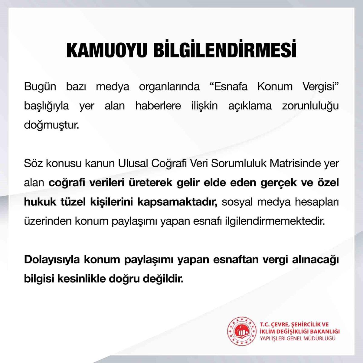 Esnafa Konum Vergisi İddiası Yanlış