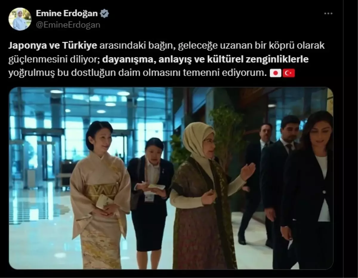 Emine Erdoğan, Japonya Veliaht Prensesi Akishino ile bir araya geldi