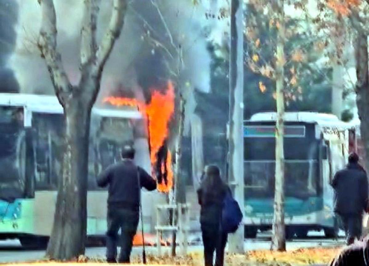 Kayseri\'de Halk Otobüsünde Yangın