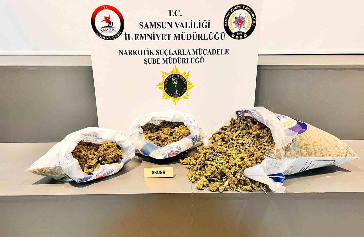Samsun\'da Skunk Operasyonu: 5.7 Kilo Ele Geçirildi