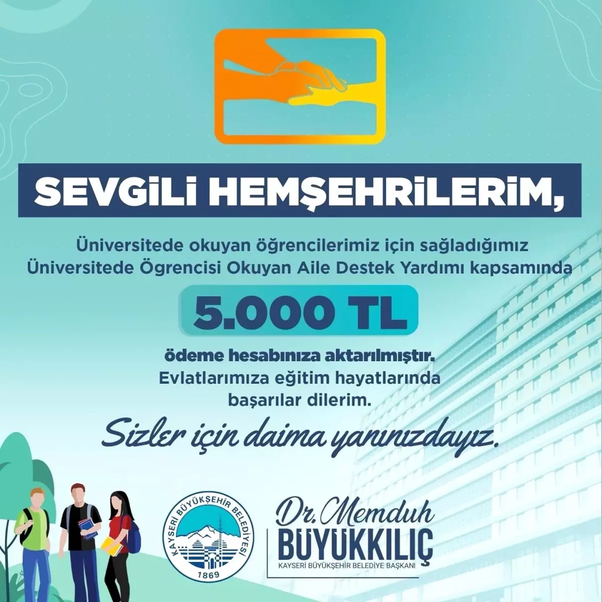 Kayseri Büyükşehir Belediyesi\'nden İhtiyaç Sahibi Ailelere 25 Milyon TL Destek