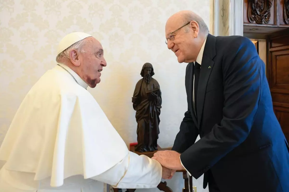 Papa Franciscus ve Lübnan Başbakanı Mikati\'nin Görüşmesi