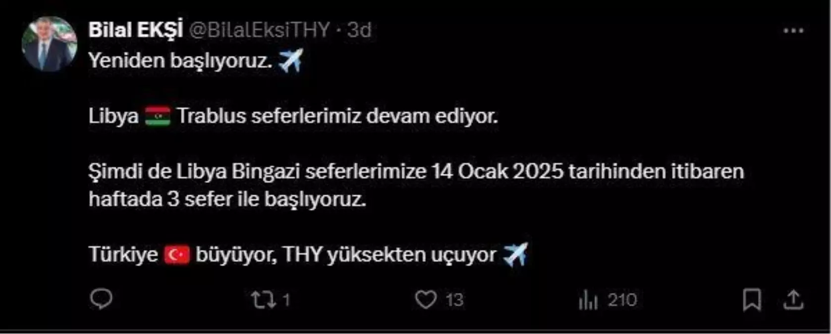 THY, Bingazi Seferlerine Başlıyor