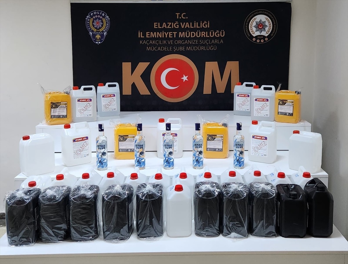 Elazığ\'da 190 Litre Kaçak Alkol Ele Geçirildi