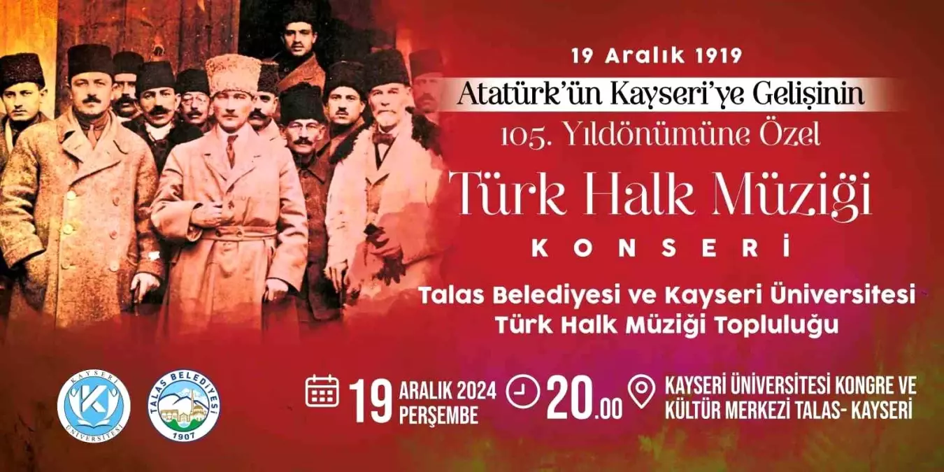 Atatürk\'ün Kayseri\'ye Gelişi İçin Ortak Konser Düzenleniyor