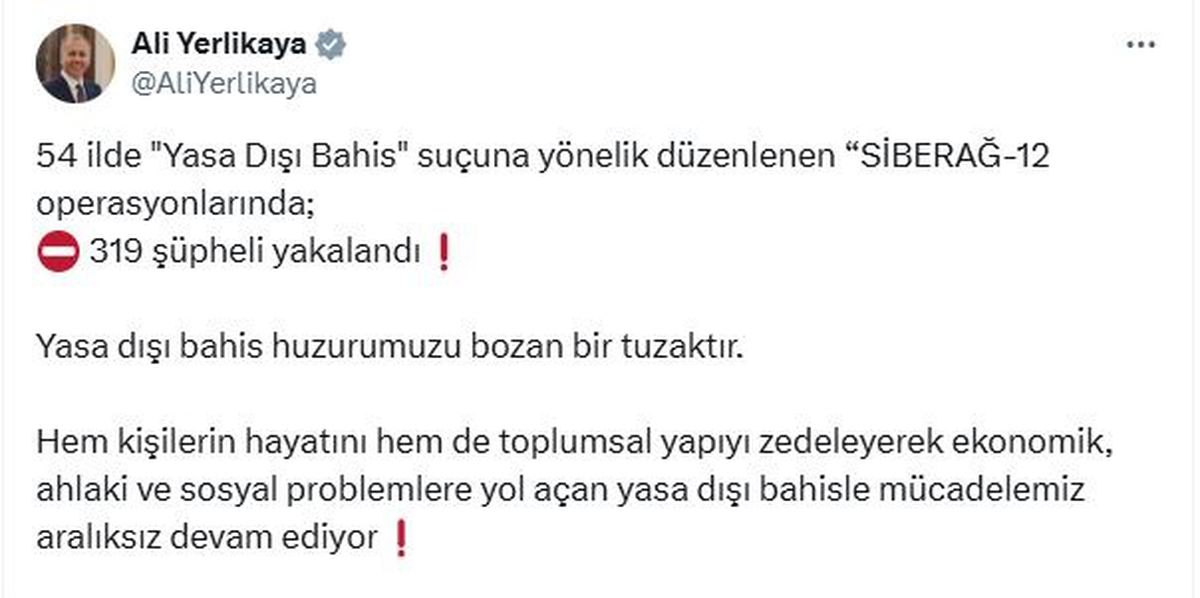 Yasa Dışı Bahis Operasyonunda 319 Şüpheli Yakalandı