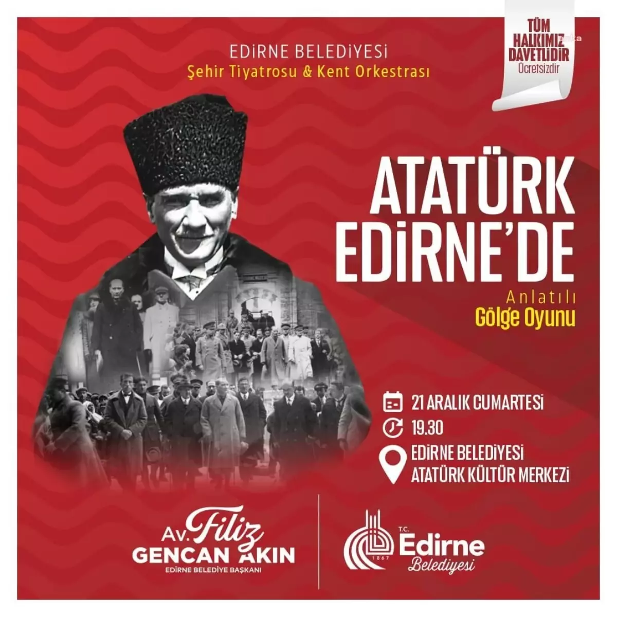 Edirne\'de Atatürk\'ün Gelişi İçin Gölge Oyunu Etkinliği