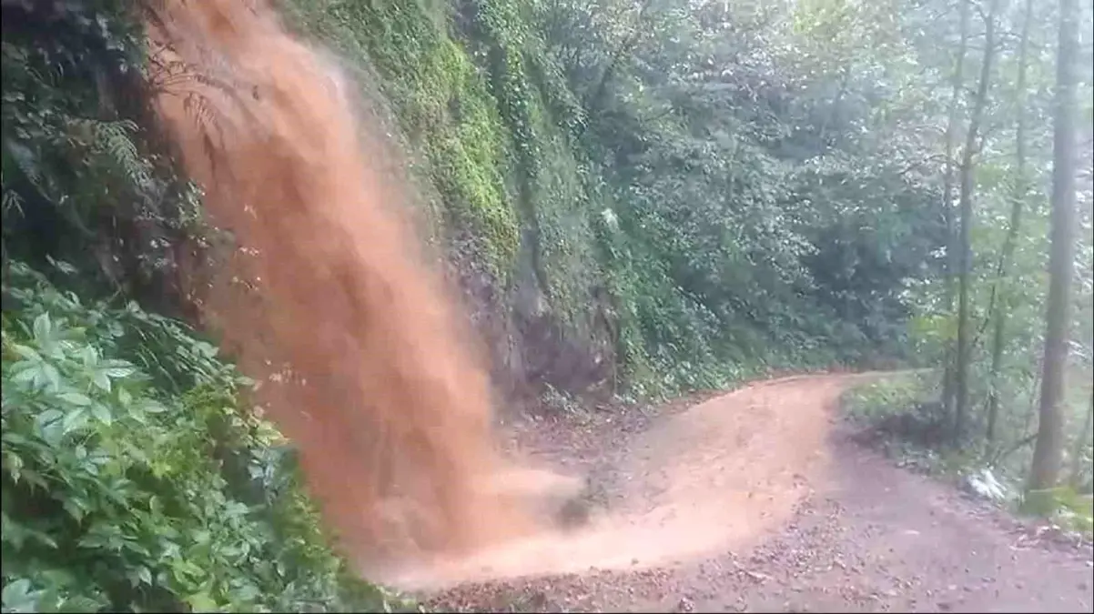 Rize\'de Heyelan: Taş Duvar Yıkıldı