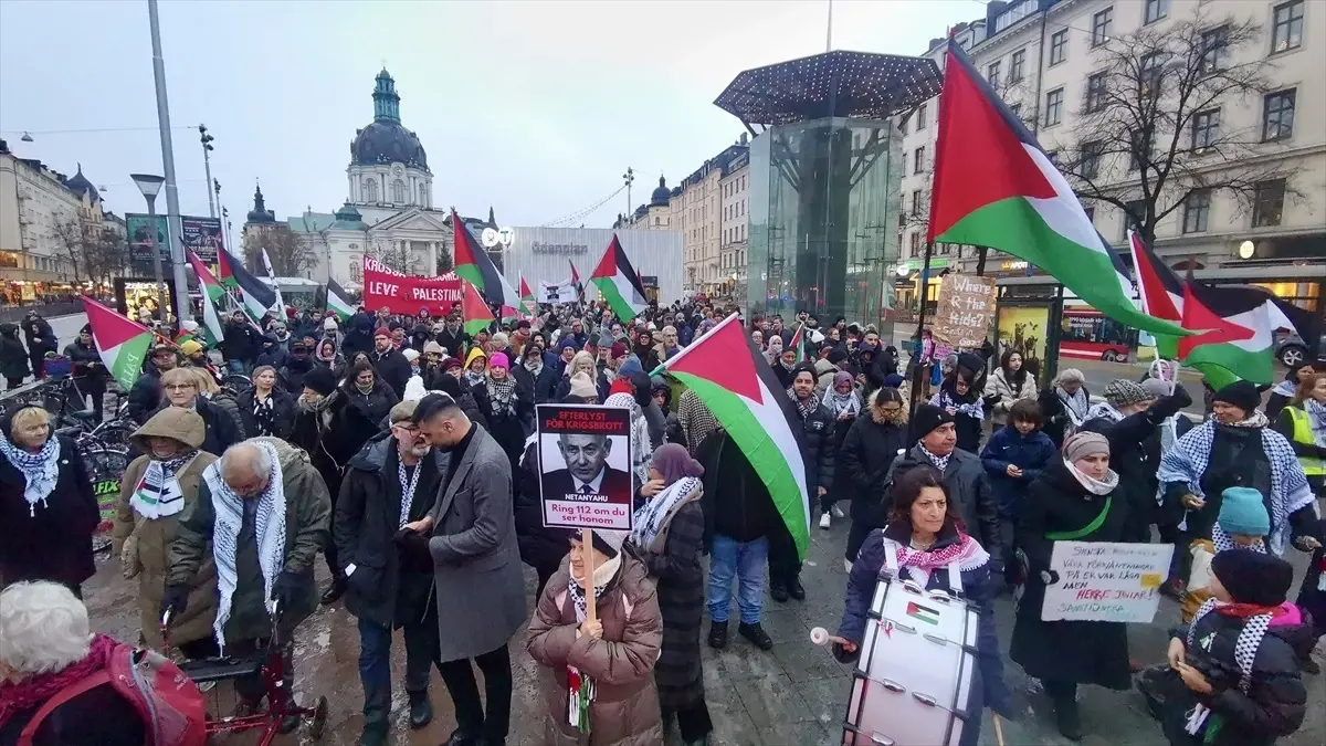 Stockholm\'da Filistin İçin Protesto