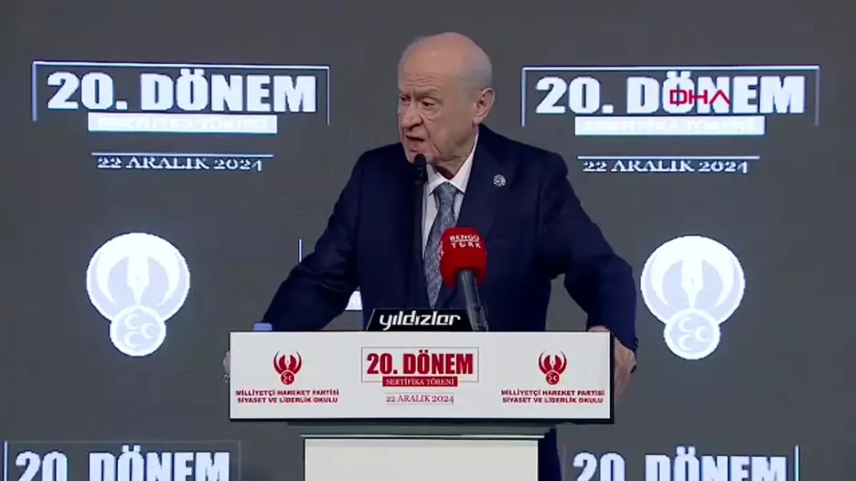 ANKARA -MHP Genel Başkanı Devlet Bahçeli, \'Siyaset ve Liderlik Okulu 20\'nci Dönem Sertifika Töreninde konuştu