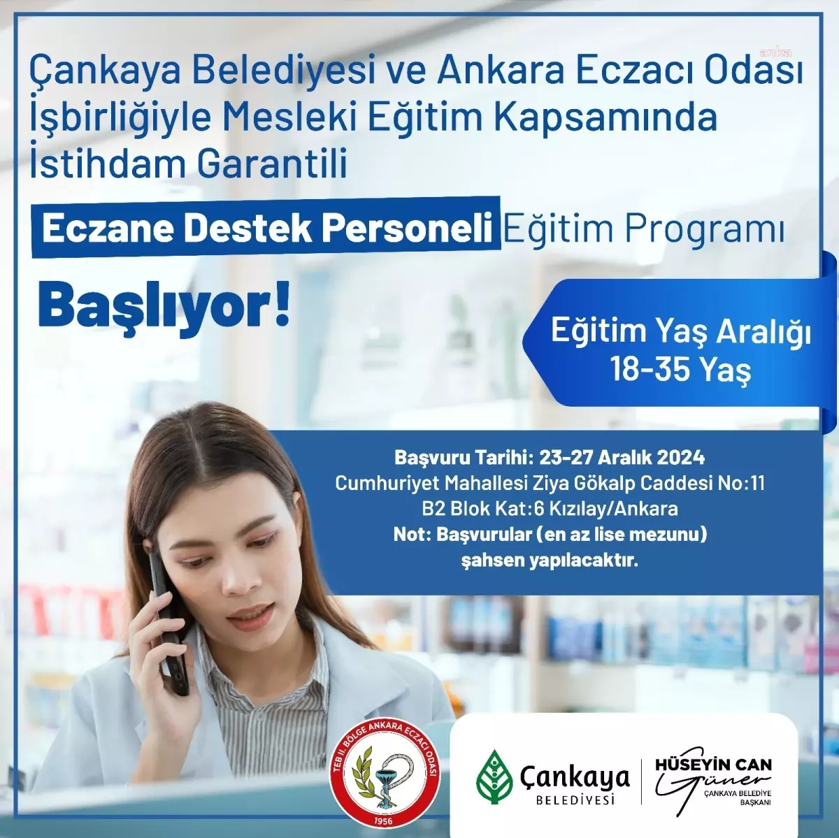 Çankaya Belediyesi\'nden Eczane Destek Personeli Eğitim Programı