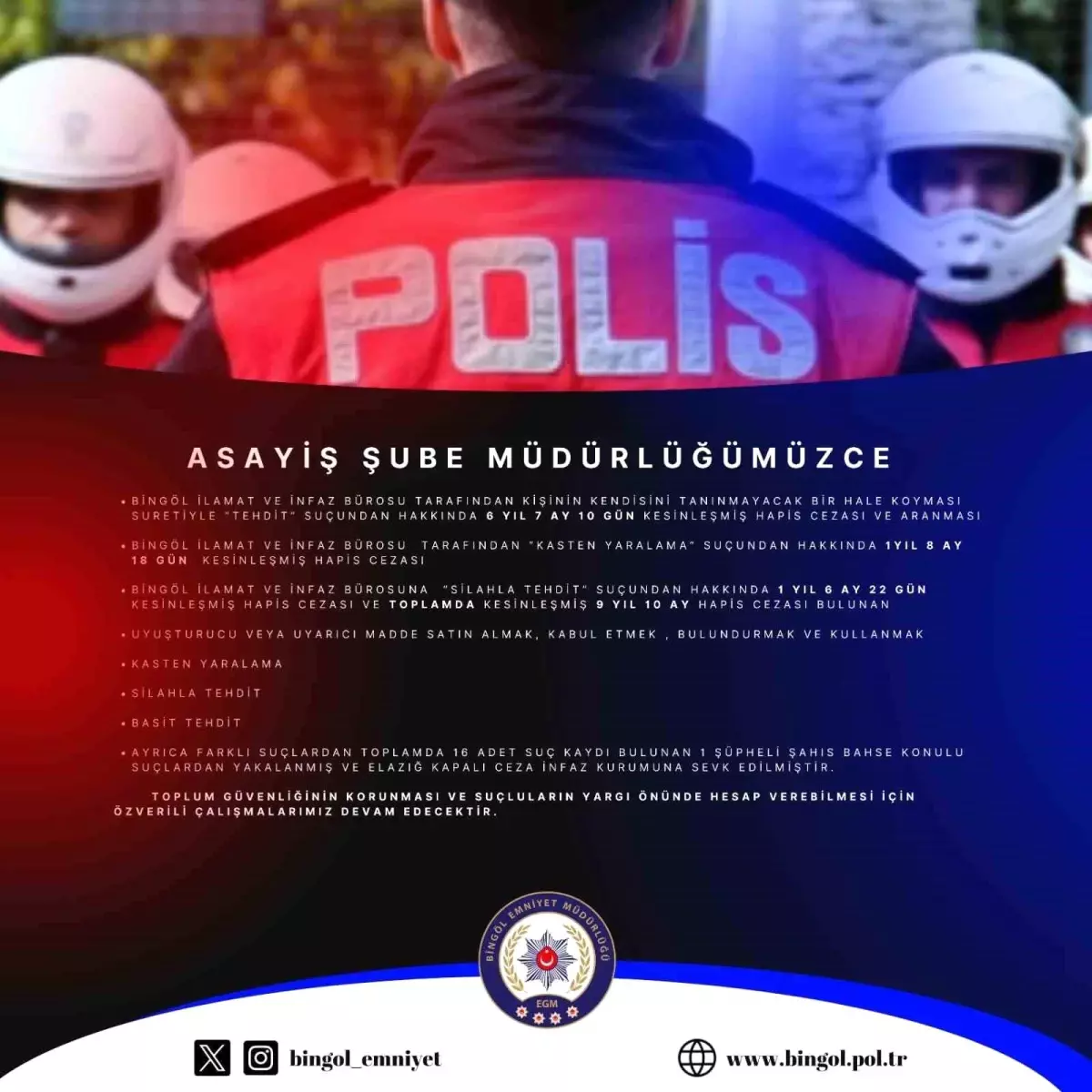 Bingöl\'de 18 Yıl Hapis Cezası Olan Şahıs Yakalandı