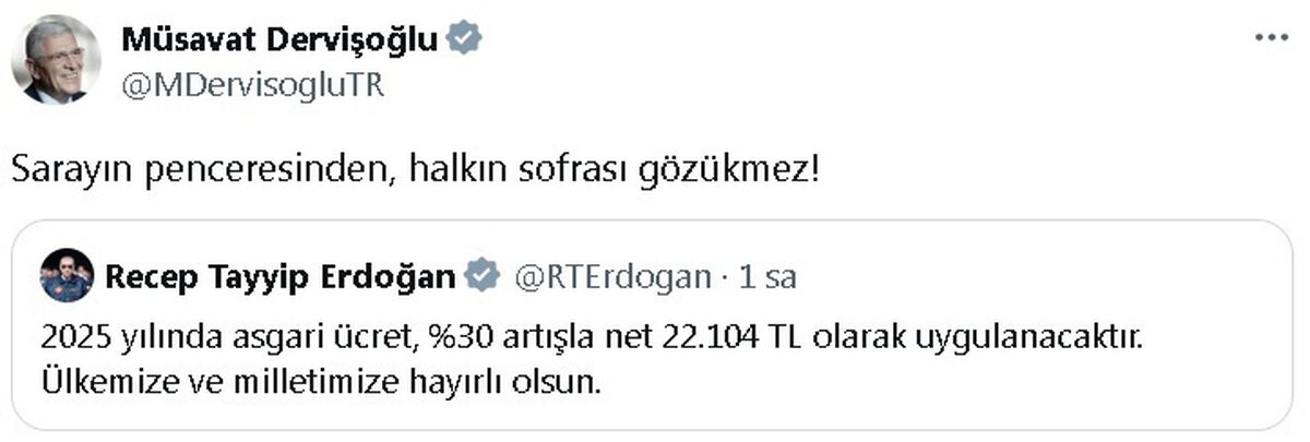 Dervişoğlu\'ndan \'asgari ücret\' tepkisi