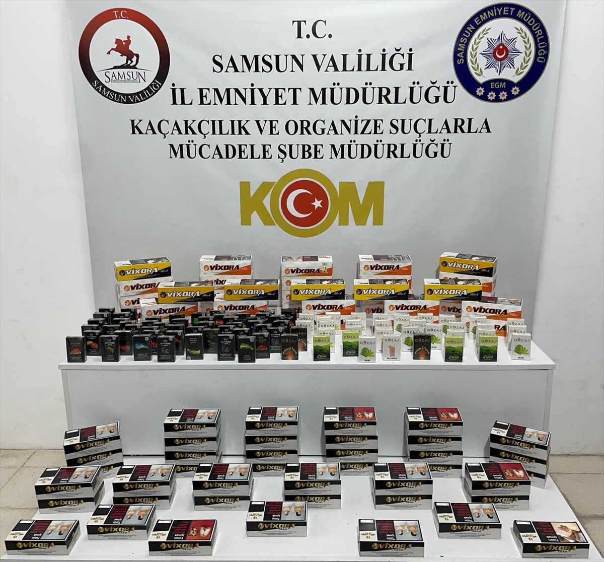 Samsun\'da Gümrük Kaçağı Makaron Yakalandı