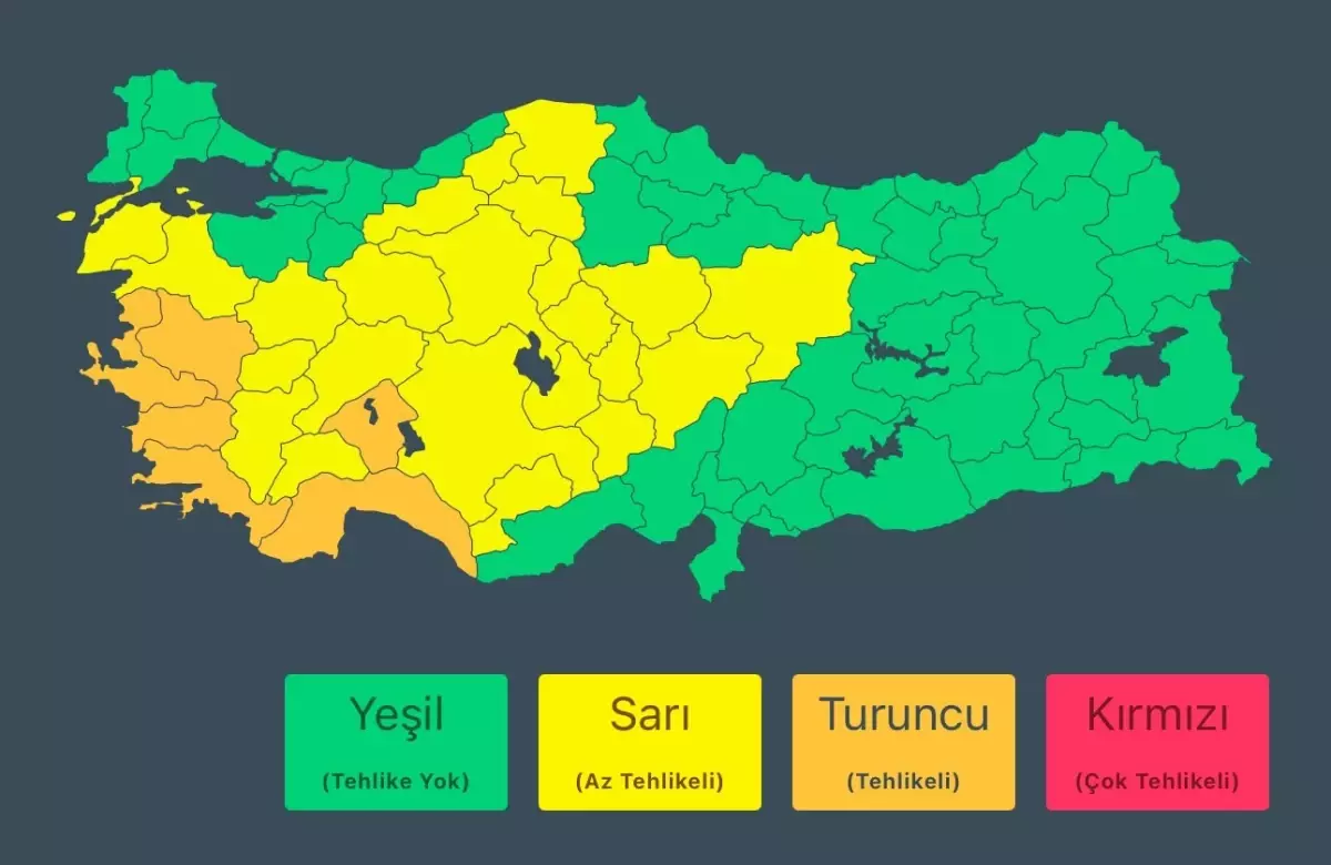 İçişleri Bakanlığı\'ndan 6 İlde Turuncu Yağış Uyarısı