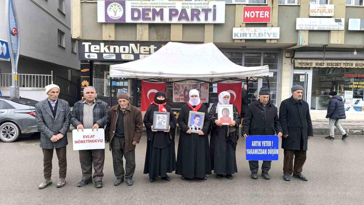 Muş\'ta Ailelerin Çocukları için Eylemi Devam Ediyor