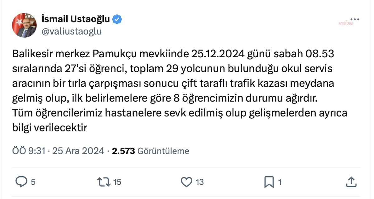 Balıkesir\'de Okul Servisi Tırla Çarpıştı
