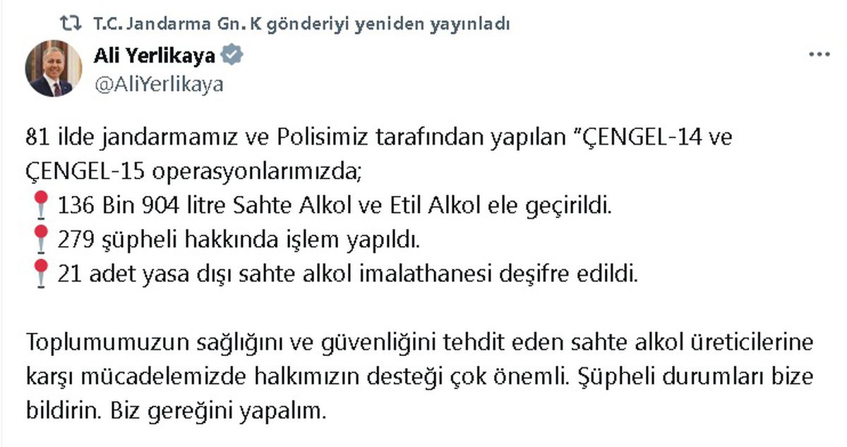 Sahte Alkol Operasyonunda 136 Bin Litre Ele Geçirildi