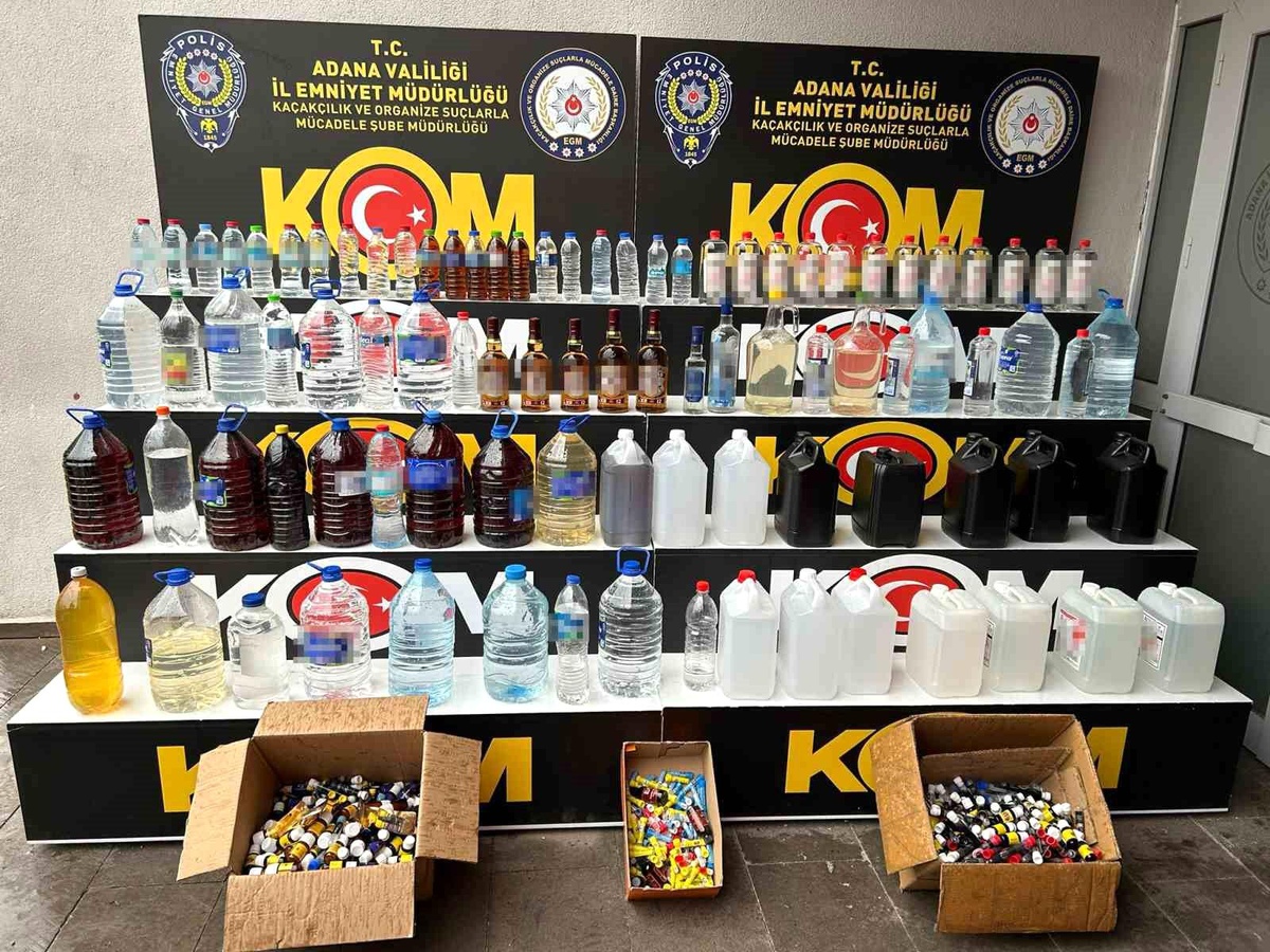 Adana\'da Sahte İçki Operasyonu: 8 Gözaltı