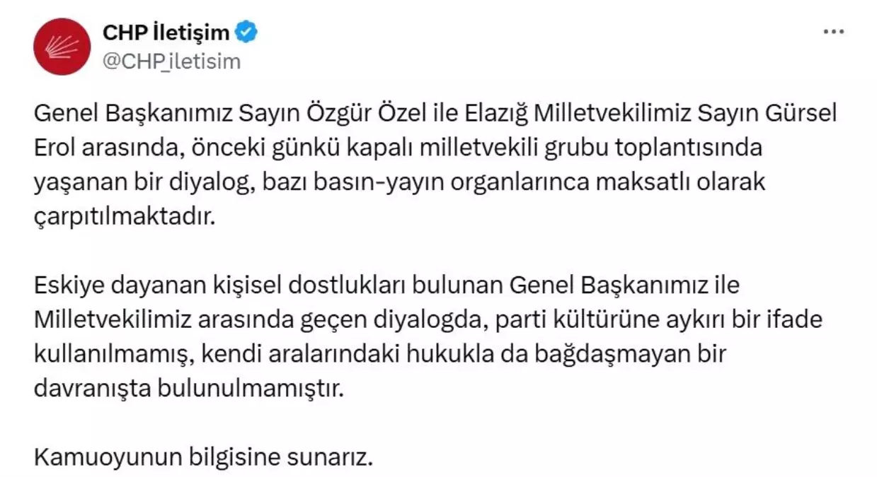 CHP\'de Özgür Özel ve Gürsel Erol Tartışması