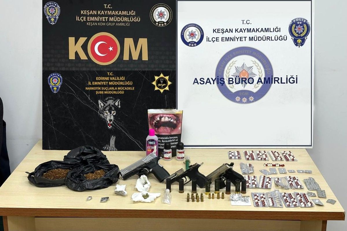 Keşan\'da Uyuşturucu ve Silah Operasyonu
