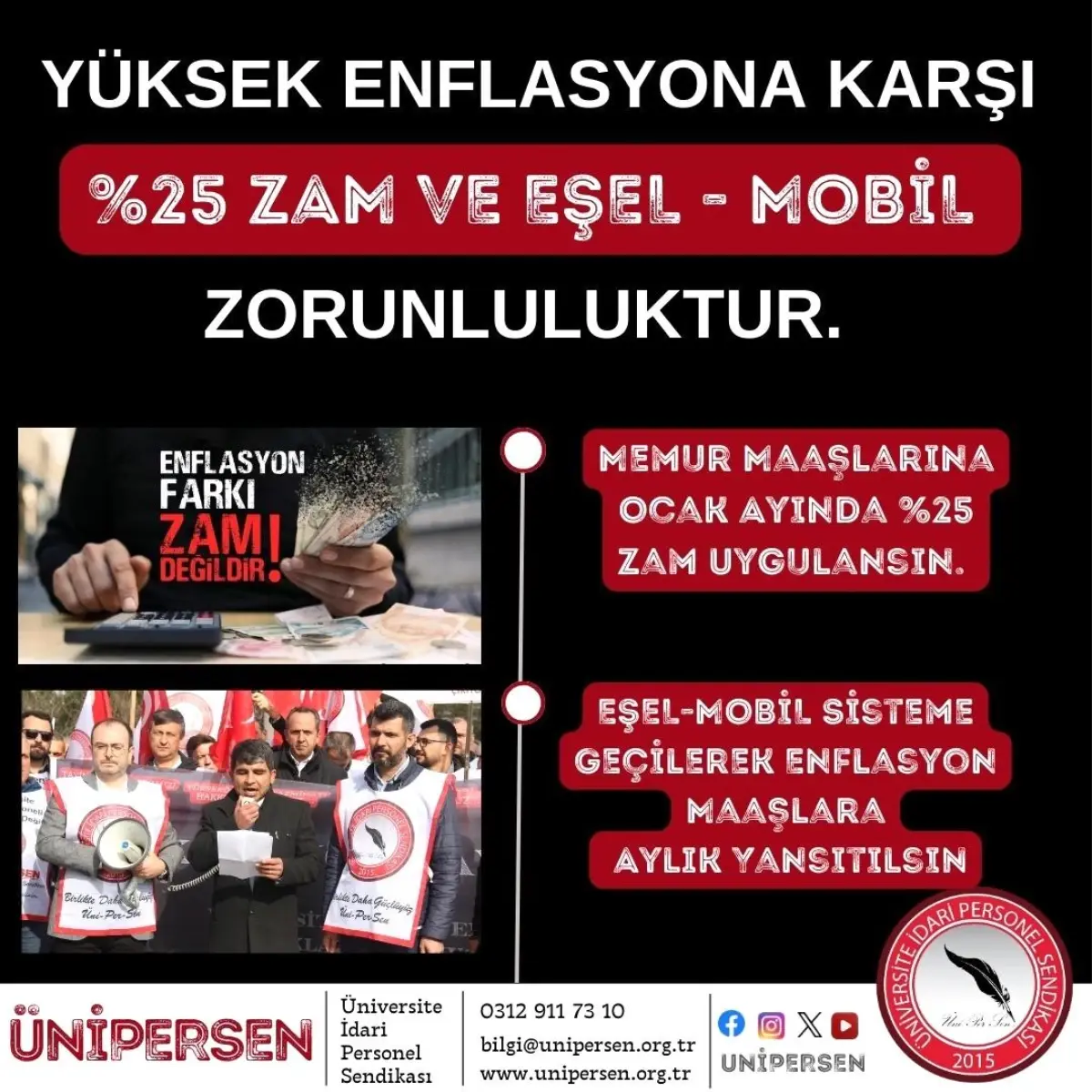 ÜNİPERSEN\'den Eşel-Mobil Talebi