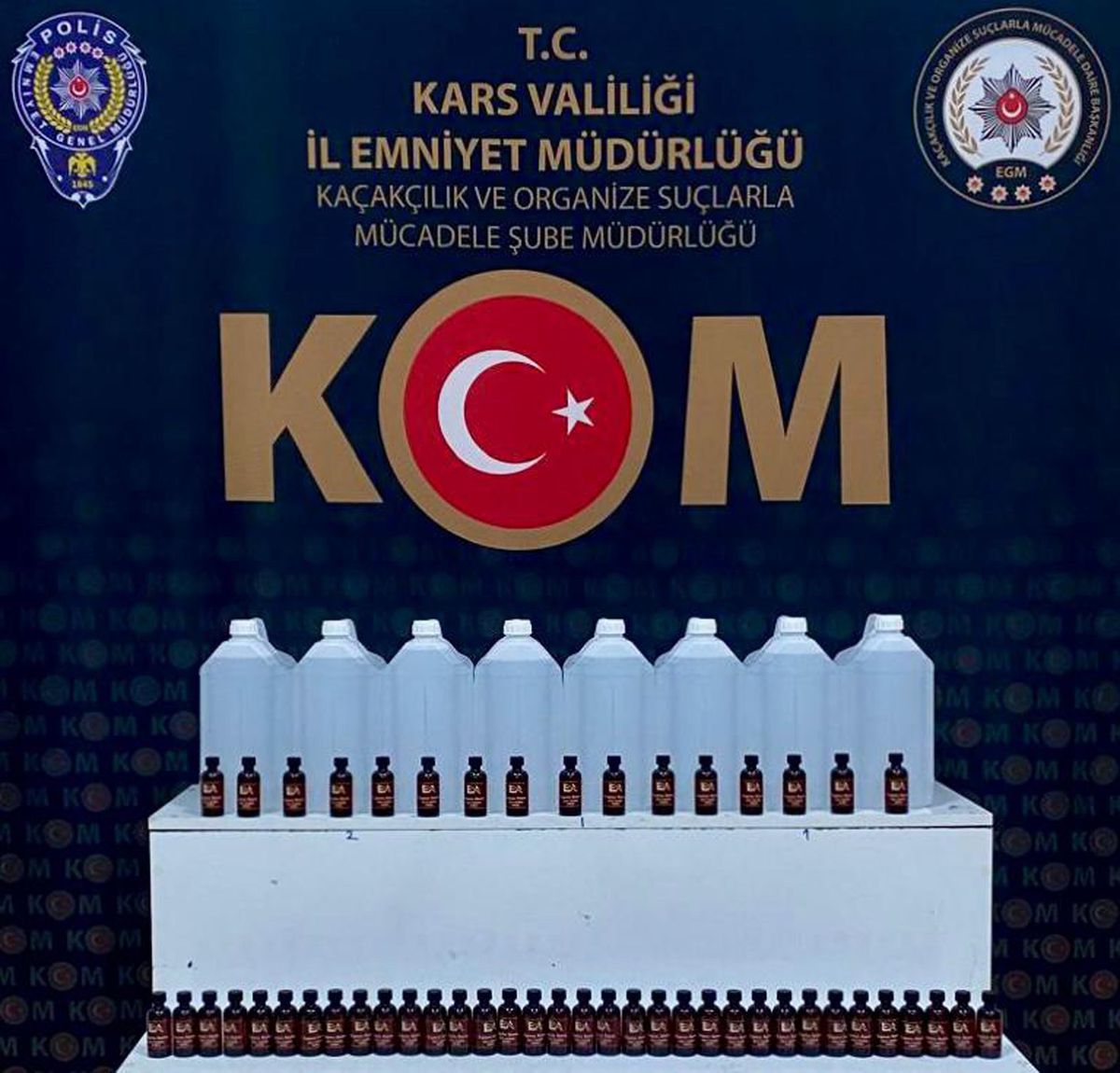 Kars\'ta Yılbaşı Öncesi Sahte İçki Operasyonu: 46 Litre Sahte İçki Ele Geçirildi