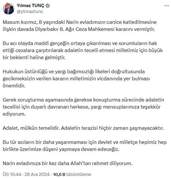 Narin Güran cinayeti davasında karar açıklandı