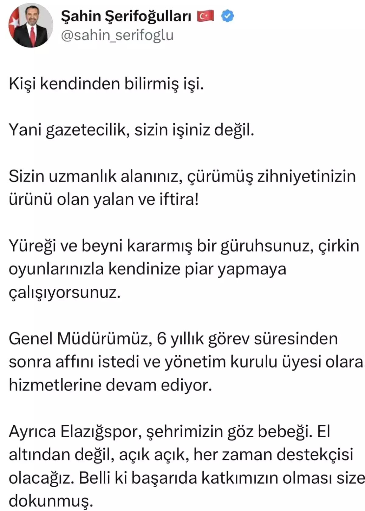 Elazığ Belediye Başkanı\'ndan EBUAŞ Genel Müdürü\'nün İstifasına Yorum