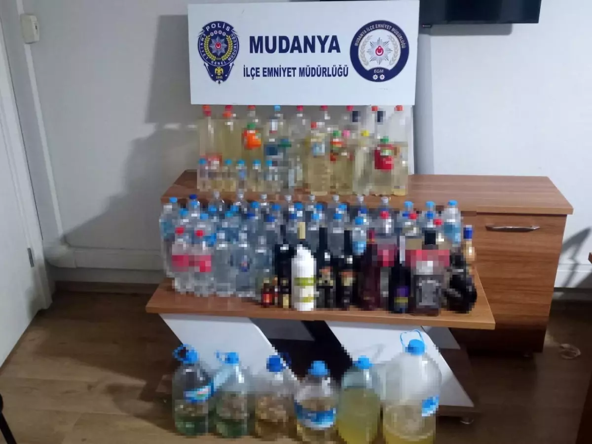 Mudanya\'da 127 Litre Sahte Alkol Ele Geçirildi