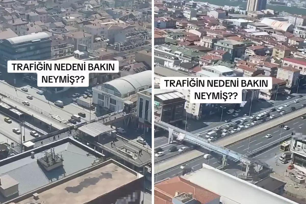 Çektiği videoyla trafikteki gizemli sıkışıklığın nedenini açıkladı